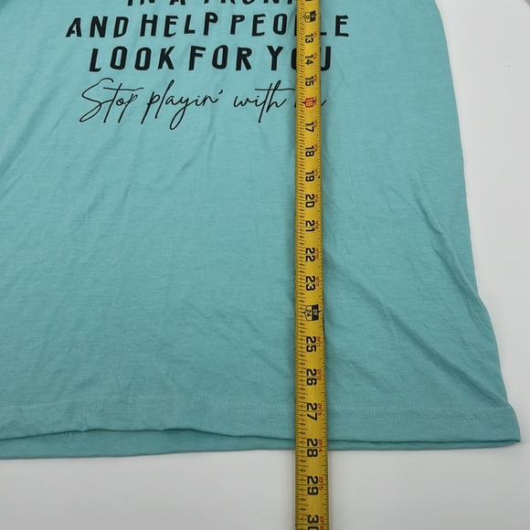 NWT Turquoise 'Heifer' Graphic Short Sleeve Tee Women's sz Small - Picture 6 of 7